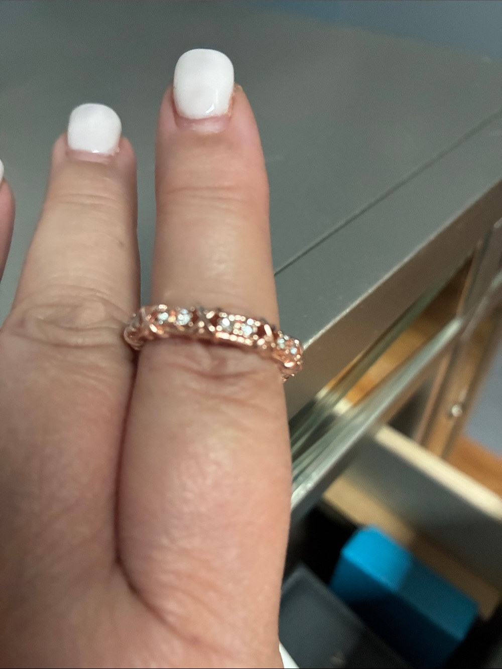 Rose Gold Crystal Eternity Band - Women's Jewelry - Picture 1 of 2